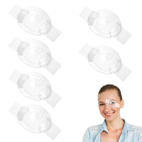 PYEUIFT 6 Stück Transparent Augenklappen,Verstellbare Augenmaske Aus Kunststoff，Transparent Augenklappen, Augenklappe FüR Erwachsene Und Kinder Links Oder Rechts von PYEUIFT