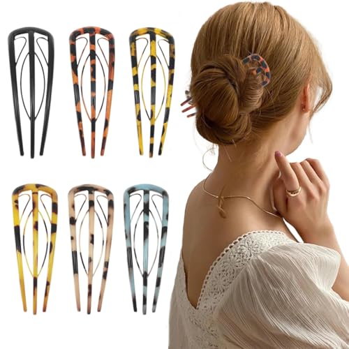 PYEUIFT 6 Stück U-förmige Haarnadeln Französischer Stil French Style hairpin Haarspangen Kopfschmuck für Frauen und Mädchen von PYEUIFT