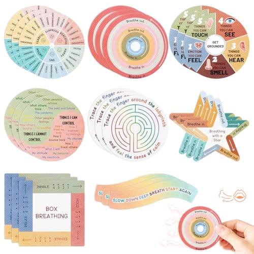 PYEUIFT 8 Stück Fidget Stickers Sensory Aufklebers, Stressabbau Spielzeug Sensorische Stickers, Emotional Beruhigendes Aufkleber, Sensory Stickers, Stressberuhigendes Aufklebers Für Kinder Erwachsene von PYEUIFT