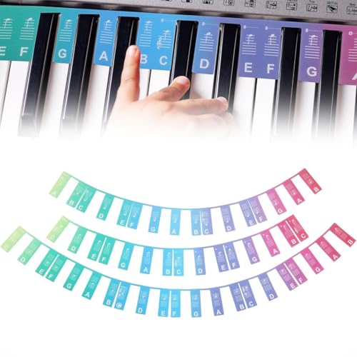 PYEUIFT Piano Noten Aufkleber,Piano Keyboard,Klavier Keyboard Noten Aufkleber,Removable Piano Keyboard Note Labels,Klaviertasten für Kinder Anfänger Klavier Lernen,Keyboard Noten Aufkleber für 88 von PYEUIFT