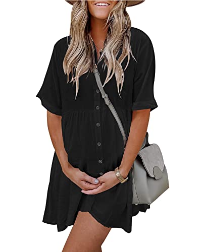 PYGFEMR Damen Sommer Badeanzug Cover Up Kleid, 01-schwarz, Medium von PYGFEMR