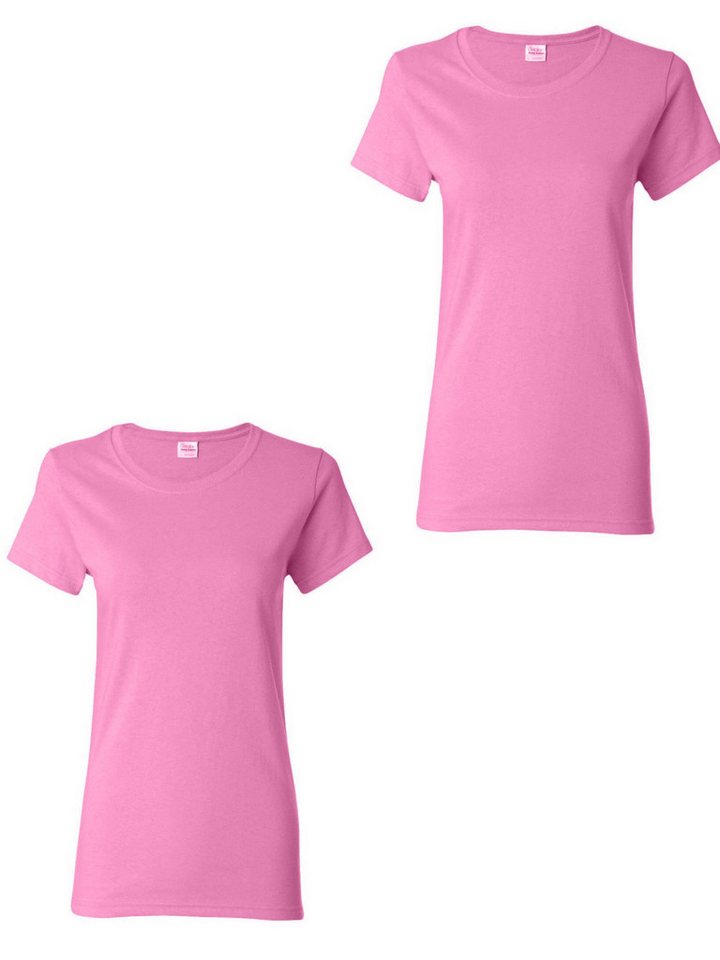 PYL Kurzarmshirt Damen Sommer 2er-Pack Rundhalsshirt mit Kurzarm Basic-Shirts (2er-Pack) Bequem für Freizeit und Büro von PYL