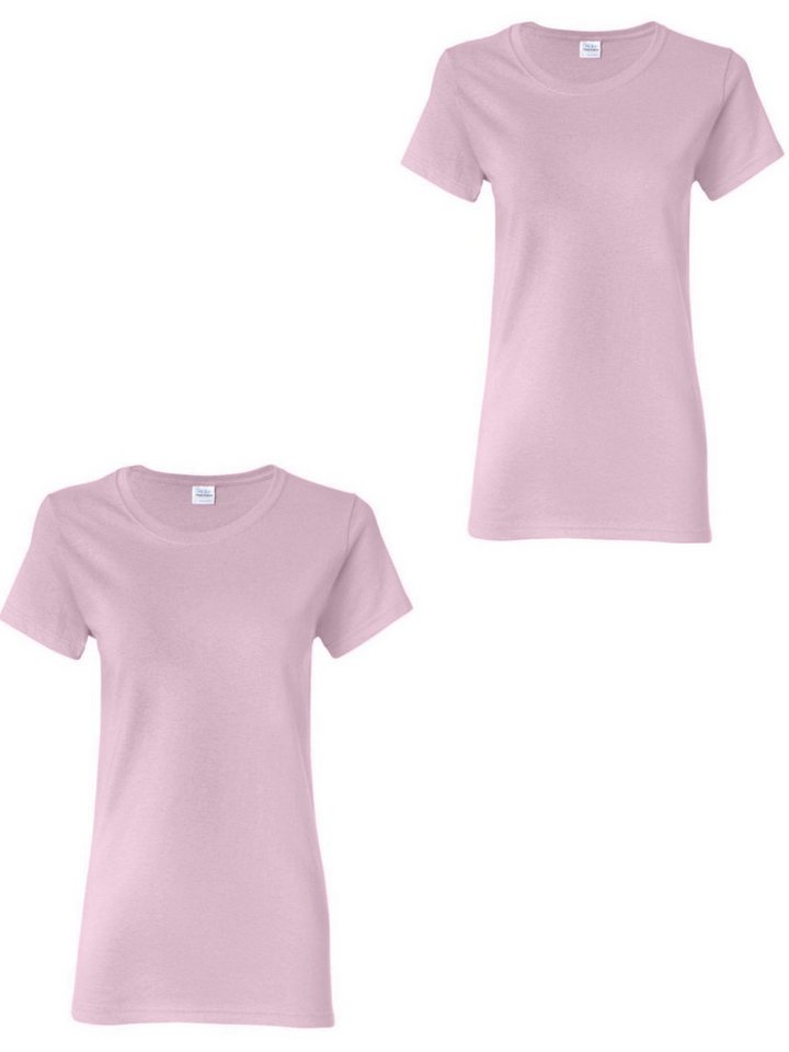 PYL Kurzarmshirt Damen Sommer 2er-Pack Rundhalsshirt mit Kurzarm Basic-Shirts (2er-Pack) Bequem für Freizeit und Büro von PYL