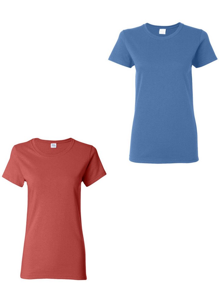 PYL Kurzarmshirt Damen Sommer 2er-Pack Rundhalsshirt mit Kurzarm Basic-Shirts (set, 2er-Pack) 2er-Pack basic-shirts von PYL
