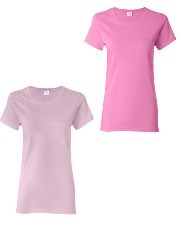 PYL Kurzarmshirt Damen Sommer 2er-Pack Rundhalsshirt mit Kurzarm Basic-Shirts (set, 2er-Pack) 2er-Pack basic-shirts von PYL