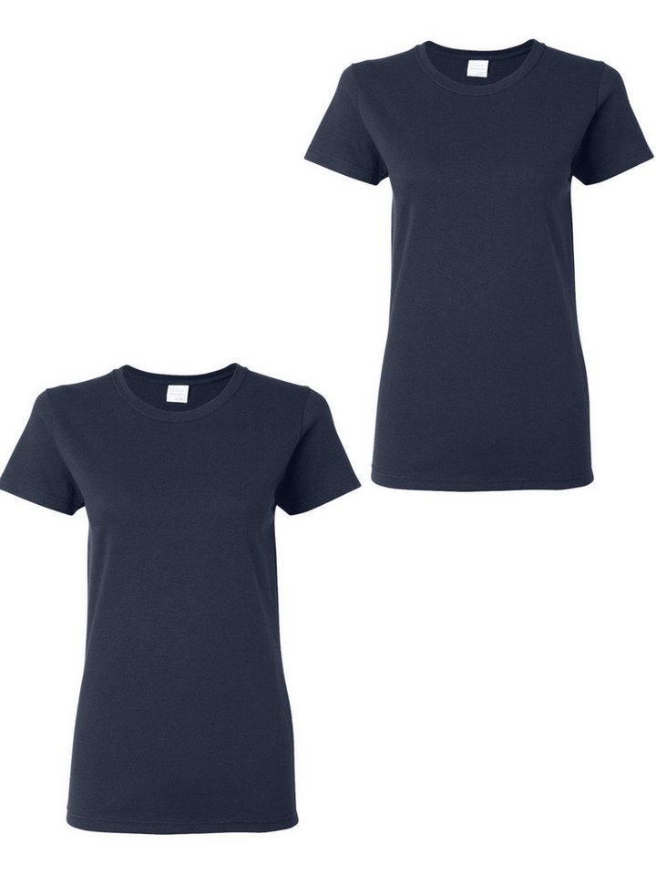 PYL T-Shirt Damen Sommer 2er-Pack Rundhalsshirt mit Kurzarm Basic-Shirts (2er-Pack) Bequem für Freizeit und Büro von PYL