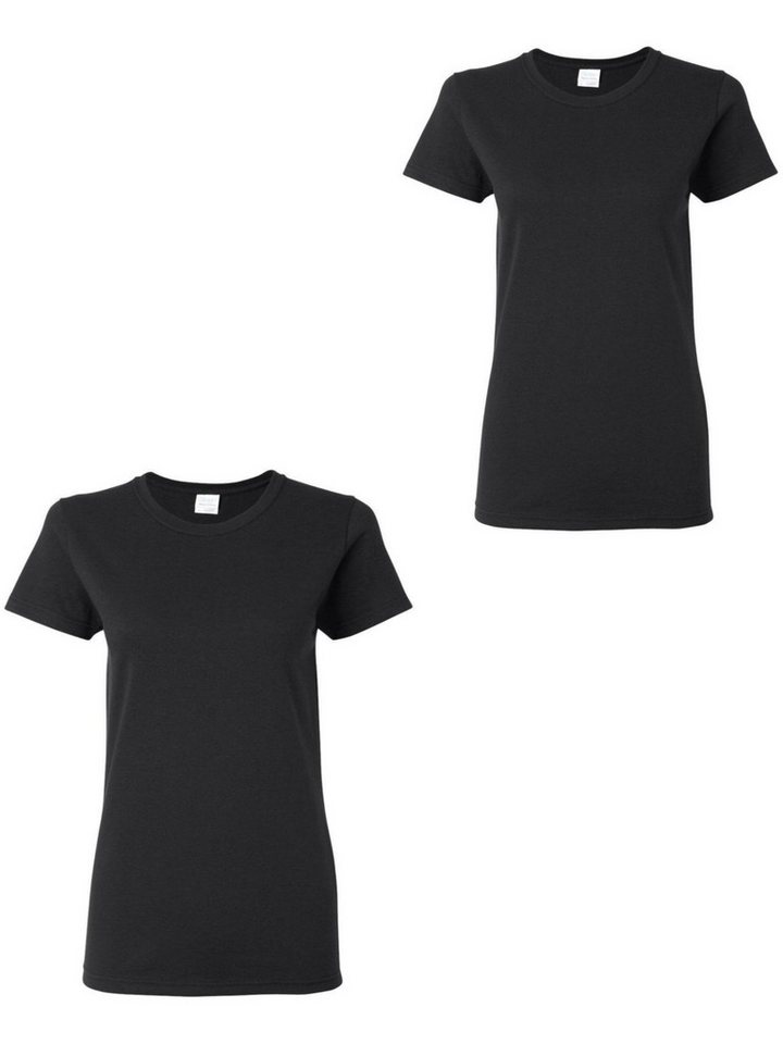 PYL T-Shirt Damen Sommer 2er-Pack Rundhalsshirt mit Kurzarm Basic-Shirts (2er-Pack) Bequem für Freizeit und Büro von PYL