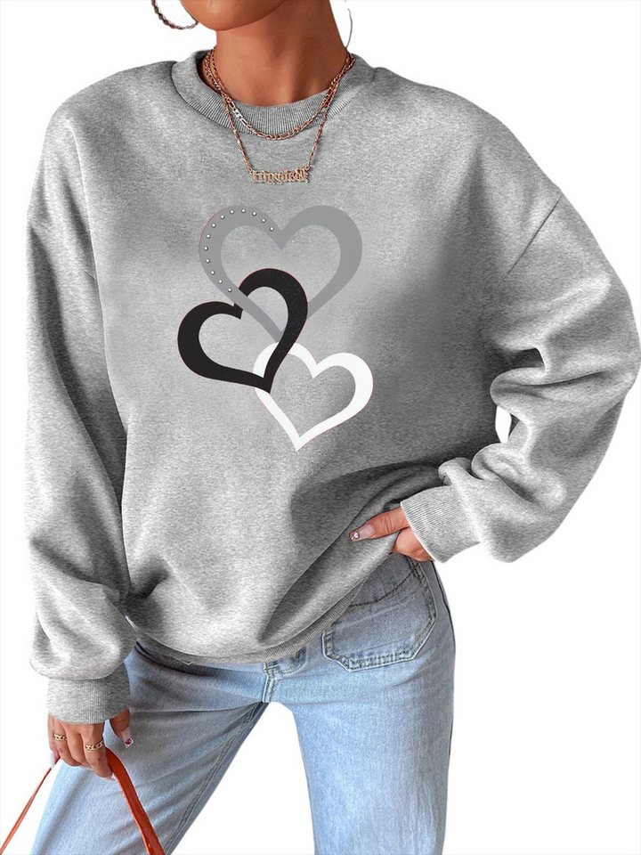 PYLIKE Fleecepullover Damen Casual Sweatshirts mit Druck,Langarm Lose Pullover Top Bequem für Herbst & Winter PYLIKE Fleecepullover Damen Casual Sweatshirts mit Druck,Langarm Lose Pullover Top Bequem für Herbst & Winter von PYLIKE