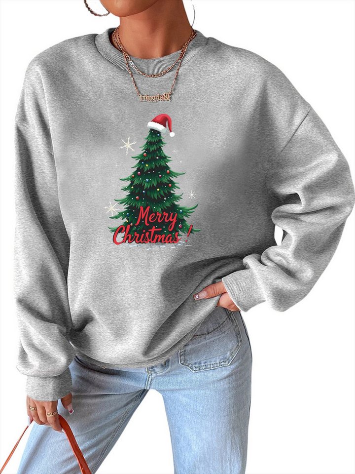PYLIKE Fleecepullover Damen Festival Sweatshirt mit Weihnachten Print, Warm aus Fleece-Mix Bequem für Festival Herbst & Winter PYLIKE Fleecepullover Damen Festival Sweatshirt mit Weihnachten Print, Warm aus Fleece-Mix Bequem für Festival Herbst & Winter von PYLIKE