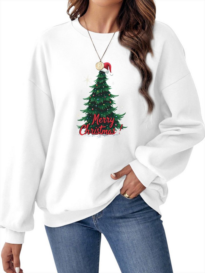 PYLIKE Fleecepullover Damen Festival Sweatshirt mit Weihnachten Print, Warm aus Fleece-Mix Bequem für Festival Herbst & Winter PYLIKE Fleecepullover Damen Festival Sweatshirt mit Weihnachten Print, Warm aus Fleece-Mix Bequem für Festival Herbst & Winter von PYLIKE