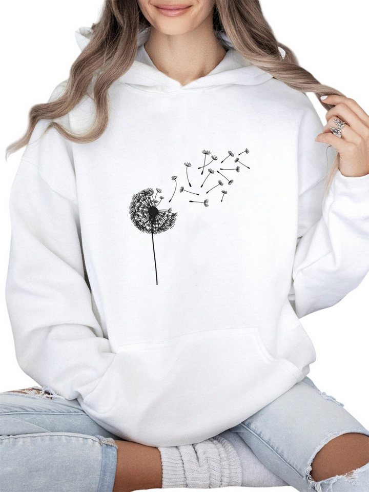 PYLIKE Fleecepullover Fleece-Kapuzenpullover Damen: mit Kapuze & großer Tasche,&Print Lässiger Streetstyle für den Winter PYLIKE Fleecepullover Fleece-Kapuzenpullover Damen: mit Kapuze & großer Tasche,&Print Lässiger Streetstyle für den Winter von PYLIKE