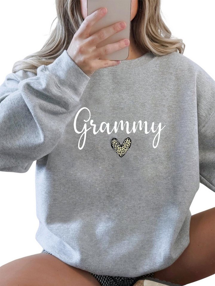 PYLIKE Fleecepullover Fleecepullover Damen,Sweatshirt mit Brief Print,Langarm Lockerem Fit Bequem für Herbst & Winter von PYLIKE