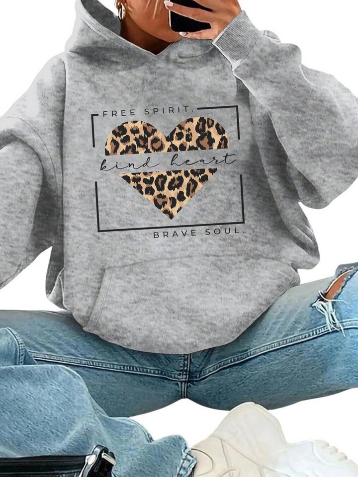 PYLIKE Hoodie Damen Casual Wintermode Hoodie Fleecepullover mit Große Tasche Lässiger Streetstyle für den Winter von PYLIKE