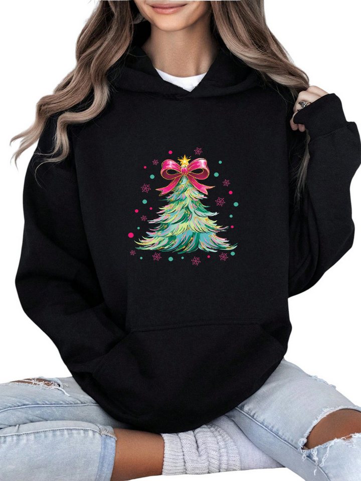 PYLIKE Hoodie Damen Festlich Wintermode Hoodie Fleecepullover mit Große Tasche Weihnachts-Sonderanfertigungen von PYLIKE