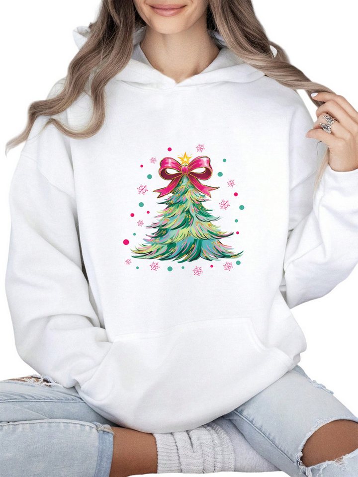 PYLIKE Hoodie Damen Festlich Wintermode Hoodie Fleecepullover mit Große Tasche Weihnachts-Sonderanfertigungen von PYLIKE