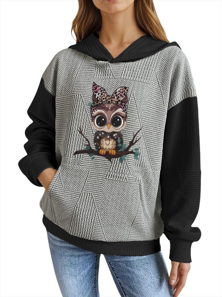 PYLIKE Hoodie Damen Hoodie mit Kangarootasche, Print & Strukturiertem Stoff Strukturierte Stoffe,Lässiger Streetstyle für den Winter PYLIKE Hoodie Damen Hoodie mit Kangarootasche, Print & Strukturiertem Stoff Strukturierte Stoffe,Lässiger Streetstyle für den Winter von PYLIKE