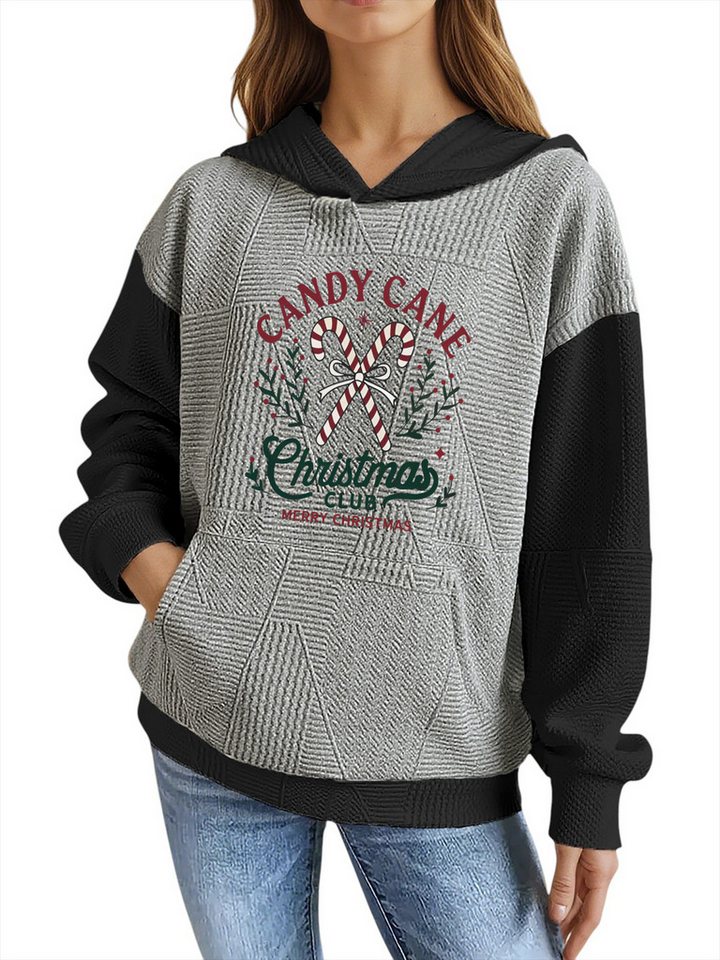 PYLIKE Hoodie Damen Kapuzenpullover mit Weihnachten Print & Großtaschen Strukturierte Stoffe,Lässiger Streetstyle für den Winter von PYLIKE