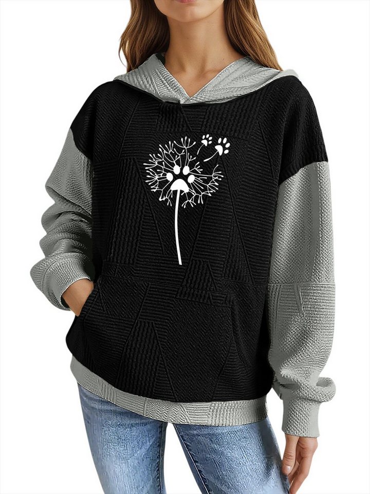 PYLIKE Hoodie Damen Print Hoodie mit großer Tasche und Farbblock-Spleißen Strukturierte Stoffe,Lässiger Streetstyle für den Winter PYLIKE Hoodie Damen Print Hoodie mit großer Tasche und Farbblock-Spleißen Strukturierte Stoffe,Lässiger Streetstyle für den Winter von PYLIKE