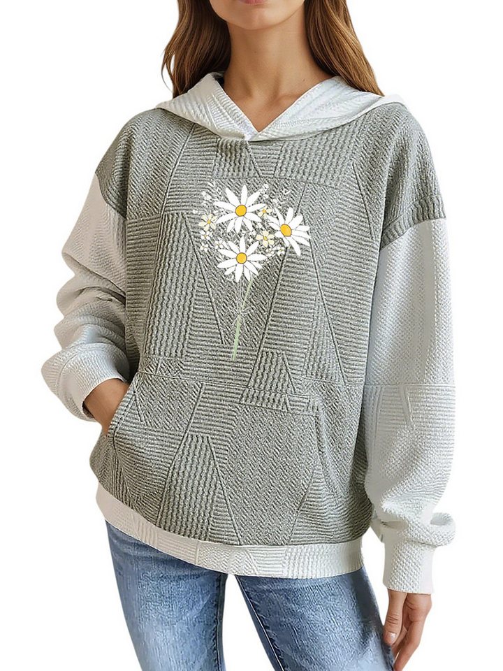PYLIKE Hoodie Damen Winterhoodie casual mit Print und großer Tasche Strukturierte Stoffe,Lässiger Streetstyle für den Winter PYLIKE Hoodie Damen Winterhoodie casual mit Print und großer Tasche Strukturierte Stoffe,Lässiger Streetstyle für den Winter von PYLIKE