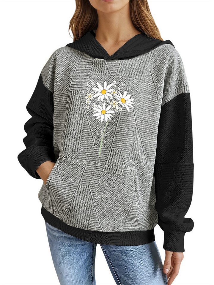 PYLIKE Hoodie Damen Winterhoodie casual mit Print und großer Tasche Strukturierte Stoffe,Lässiger Streetstyle für den Winter PYLIKE Hoodie Damen Winterhoodie casual mit Print und großer Tasche Strukturierte Stoffe,Lässiger Streetstyle für den Winter von PYLIKE