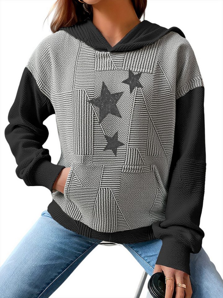PYLIKE Hoodie Kapuzenpullover Damen mit Streifen & großer Tasche und Print Perfekt für Alltag & Freizeit PYLIKE Hoodie Kapuzenpullover Damen mit Streifen & großer Tasche und Print Perfekt für Alltag & Freizeit von PYLIKE