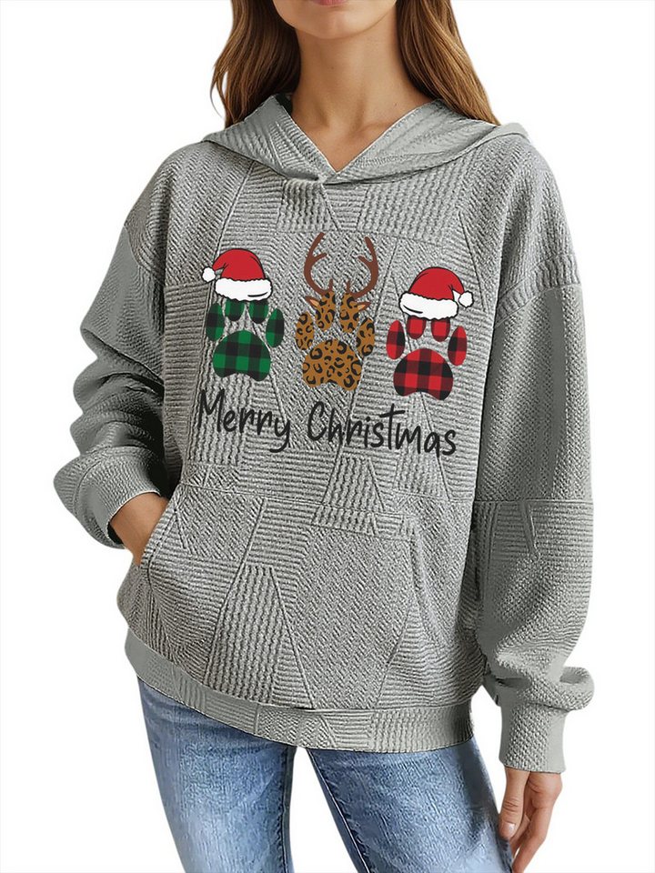 PYLIKE Hoodie Weicher Weihnachten-Hoodie für Damen mit Großtaschen Strukturierte Stoffe,Lässiger Streetstyle für den Weihnachten von PYLIKE