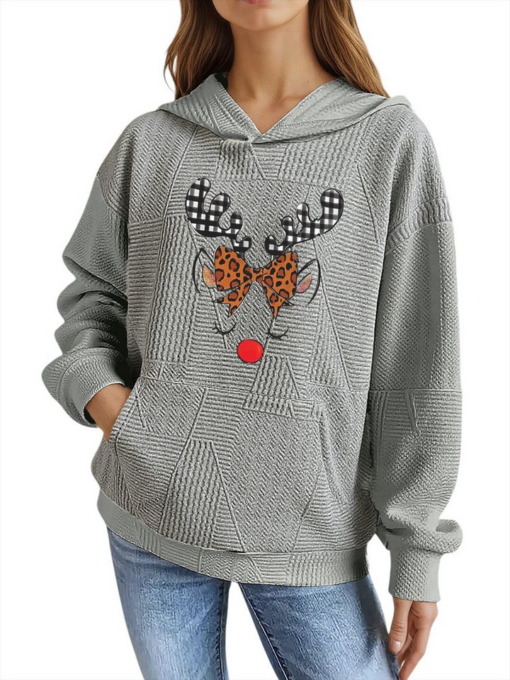 PYLIKE Hoodie Weicher Weihnachten Winter-Hoodie für Damen mit Großtaschen Strukturierte Stoffe,Weihnachten Streetstyle für den Winter von PYLIKE
