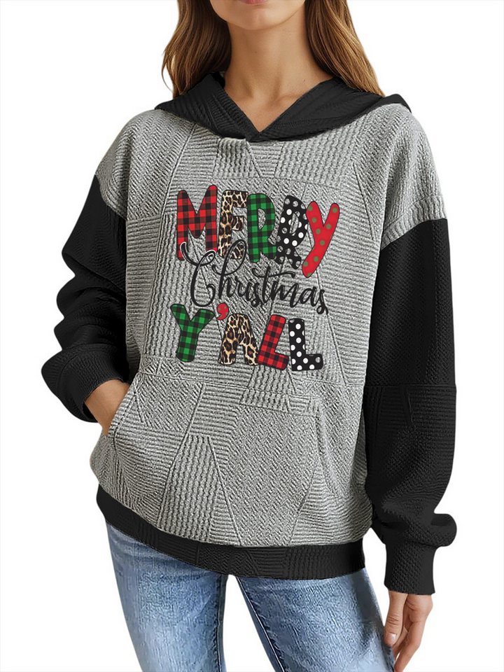 PYLIKE Kapuzenpullover Bequemer Damen Weihnachten Hoodie im Weitschnitt & Großtaschen Strukturierte Stoffe,Lässiger Streetstyle für den Weihnachten Winter PYLIKE Kapuzenpullover Bequemer Damen Weihnachten Hoodie im Weitschnitt & Großtaschen Strukturierte Stoffe,Lässiger Streetstyle für den Weihnachten Winter von PYLIKE