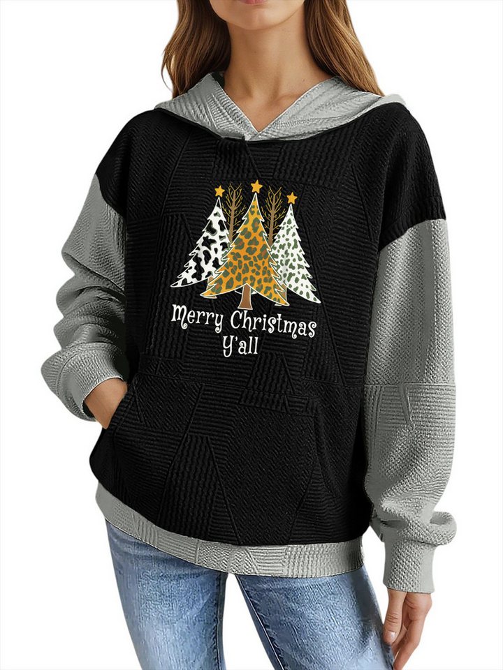 PYLIKE Kapuzenpullover Damen Hoodie mit Kangarootasche, Weihnachten Print Strukturierte Stoffe,Lässiger Streetstyle für den Weihnachten von PYLIKE