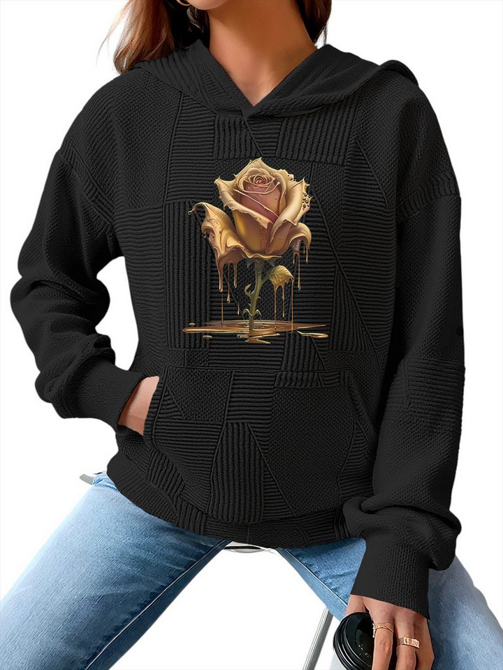 PYLIKE Kapuzenpullover Damen Print Hoodie mit großer Tasche und Farbblock-Spleißen Lässiger Streetstyle für den Winter PYLIKE Kapuzenpullover Damen Print Hoodie mit großer Tasche und Farbblock-Spleißen Lässiger Streetstyle für den Winter von PYLIKE