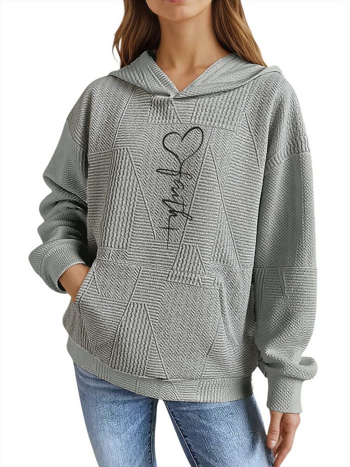 PYLIKE Kapuzenpullover Damen Print Hoodie mit großer Tasche und Farbblock-Spleißen Strukturierte Stoffe,Lässiger Streetstyle für den Winter PYLIKE Kapuzenpullover Damen Print Hoodie mit großer Tasche und Farbblock-Spleißen Strukturierte Stoffe,Lässiger Streetstyle für den Winter von PYLIKE
