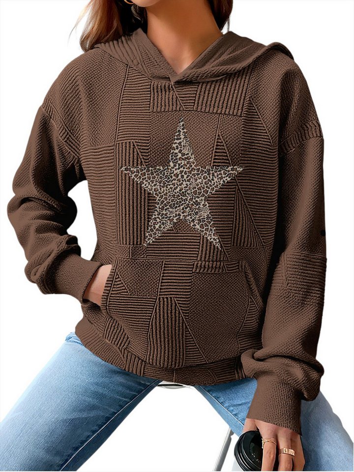 PYLIKE Kapuzenpullover Damen Winterhoodie casual mit Print und großer Tasche Perfekt für Alltag & Freizeit von PYLIKE