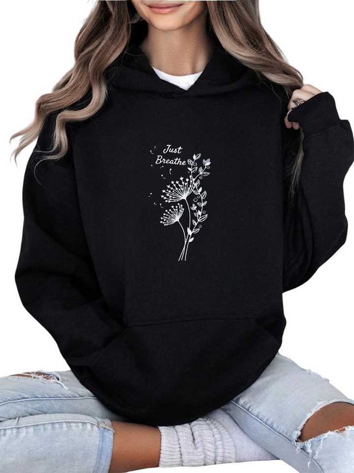 PYLIKE Kapuzenpullover Damen Winterhoodie weichem Fleece mit Print und großer Tasche Lässiger Streetstyle für den Winter PYLIKE Kapuzenpullover Damen Winterhoodie weichem Fleece mit Print und großer Tasche Lässiger Streetstyle für den Winter von PYLIKE