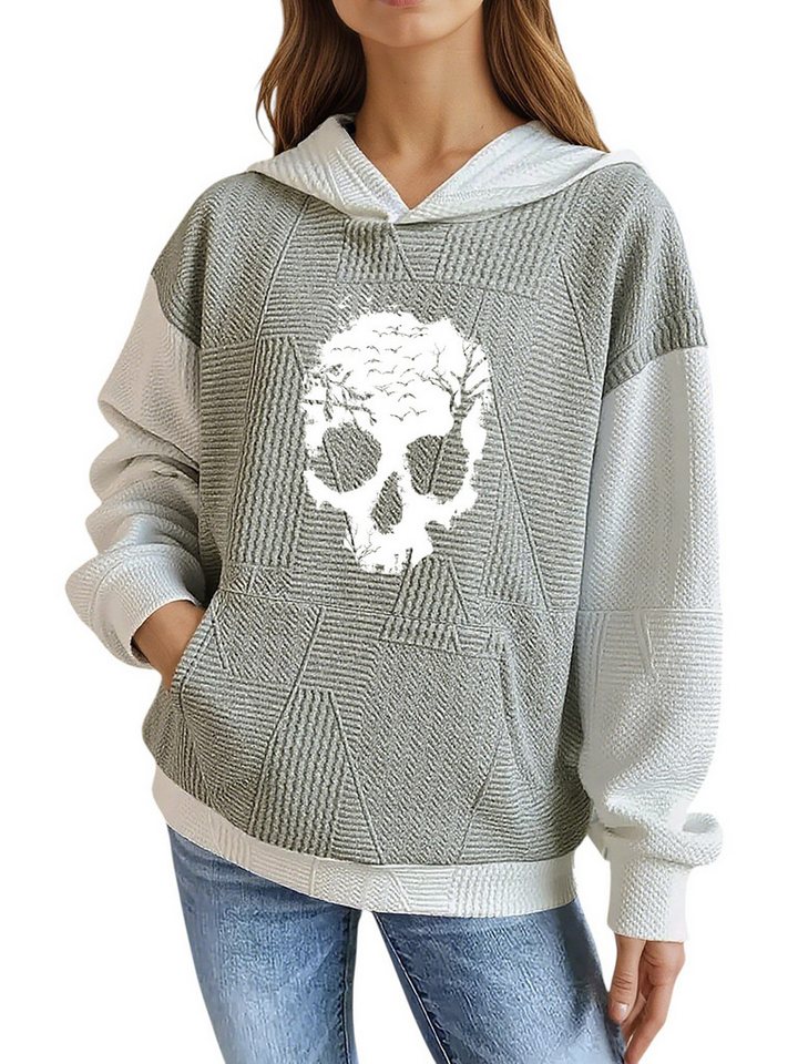 PYLIKE Kapuzenpullover Oversized Print Damen Kapuzenpullover mit großer Tasche Strukturierte Stoffe,Lässiger Streetstyle für den Winter von PYLIKE