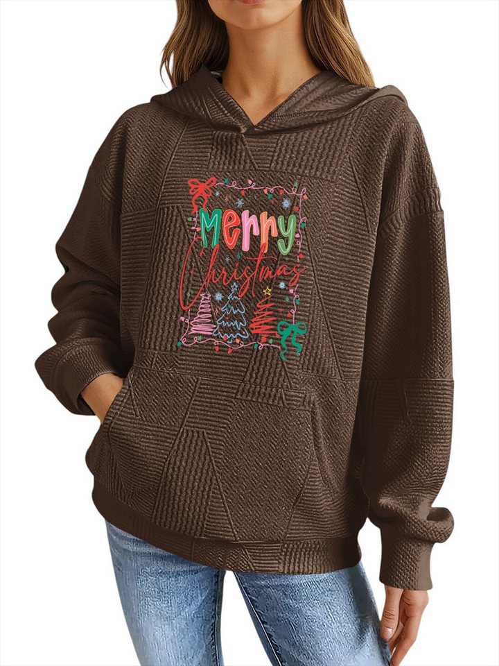 PYLIKE Kapuzenpullover Weicher Winter Weihnachten-Hoodie für Damen mit Großtaschen Strukturierte Stoffe,Lässiger Streetstyle für den Winter von PYLIKE