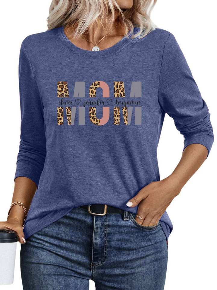 PYLIKE Langarmshirt Damen Rundhalsausschnitt Longsleeve mit Brief Print-Shirt Geeignet für den täglichen Gebrauch im Büro und zu Hause von PYLIKE