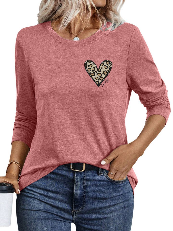 PYLIKE Longsleeve Bequemes Shirt Damen Langarm Herbst Basic-Shirt mit ausgefallene Print Geeignet für den täglichen Gebrauch im Büro und zu Hause PYLIKE Longsleeve Bequemes Shirt Damen Langarm Herbst Basic-Shirt mit ausgefallene Print Geeignet für den täglichen Gebrauch im Büro und zu Hause von PYLIKE