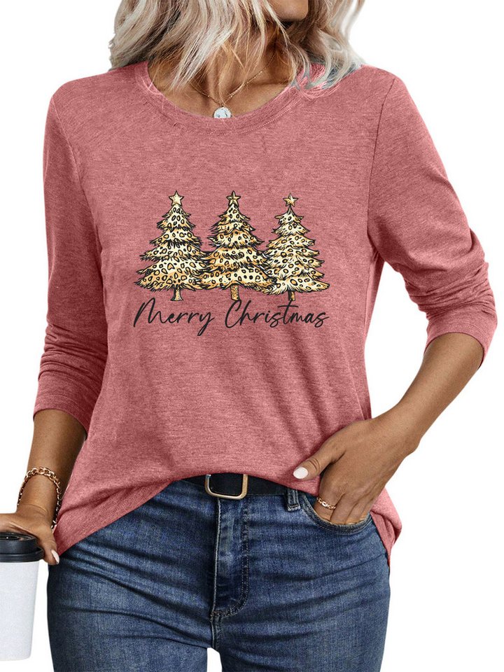 PYLIKE Longsleeve Damen Langarm Herbst Basic-Shirt mit Weihnachtsbaum Print Weihnachts-Sonderanfertigungen PYLIKE Longsleeve Damen Langarm Herbst Basic-Shirt mit Weihnachtsbaum Print Weihnachts-Sonderanfertigungen von PYLIKE