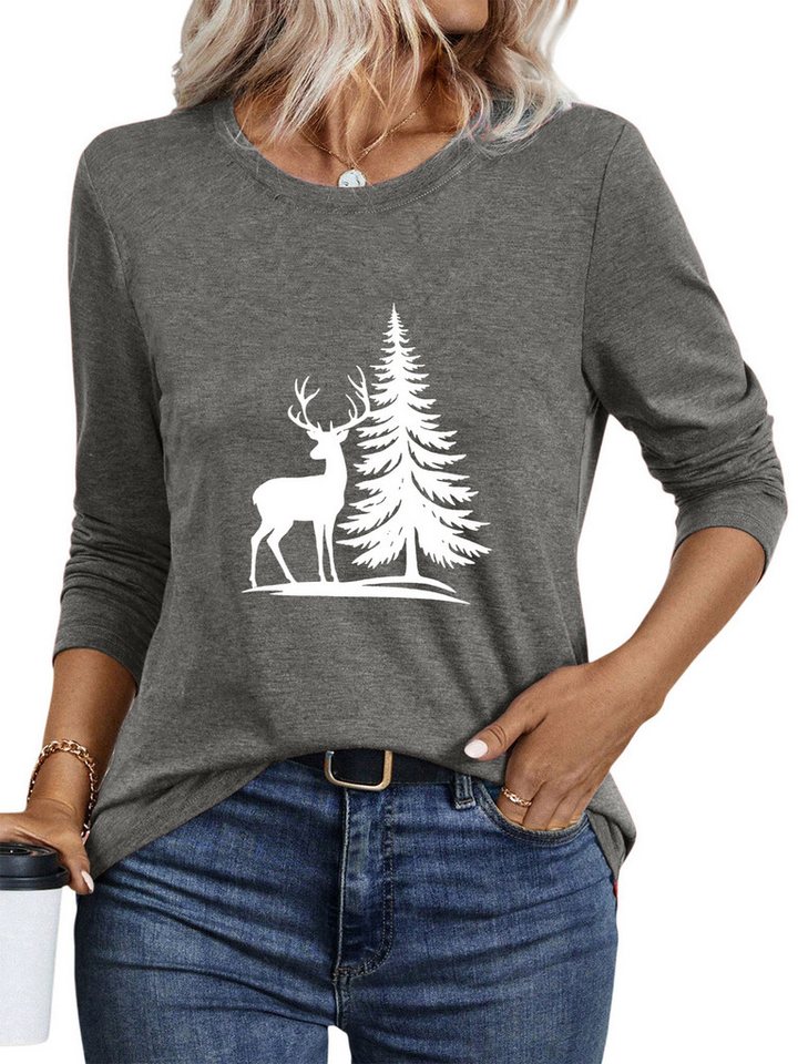 PYLIKE Longsleeve Damen bequemes Winter Casual Longsleeve Shirt Lockere Tops Geeignet für den täglichen Gebrauch im Büro und zu Hause von PYLIKE