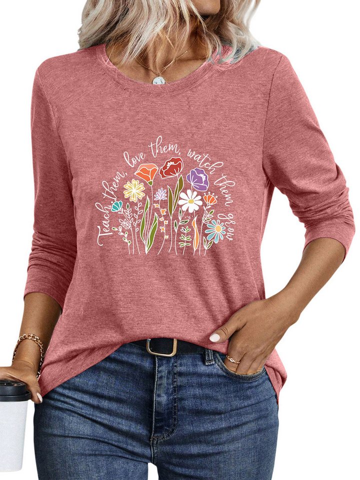 PYLIKE Longsleeve Shirts Damen Casual Blumen Ausgefallene bequemes Langarmshirt Geeignet für den täglichen Gebrauch im Büro und zu Hause PYLIKE Longsleeve Shirts Damen Casual Blumen Ausgefallene bequemes Langarmshirt Geeignet für den täglichen Gebrauch im Büro und zu Hause von PYLIKE