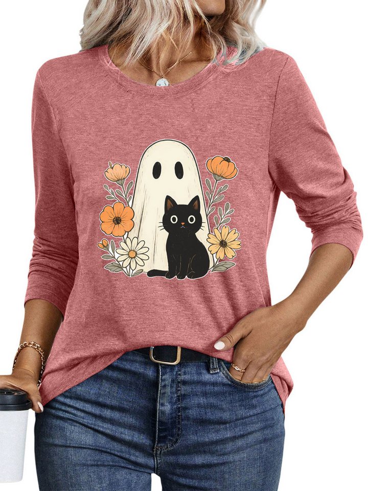 PYLIKE Longsleeve Shirts Damen Casual Halloween Ausgefallene bequemes Langarmshirt Geeignet für den täglichen Gebrauch im Büro und zu Hause PYLIKE Longsleeve Shirts Damen Casual Halloween Ausgefallene bequemes Langarmshirt Geeignet für den täglichen Gebrauch im Büro und zu Hause von PYLIKE