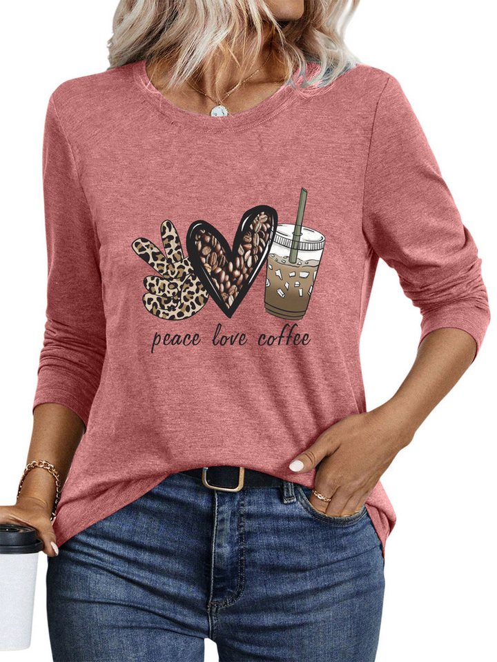 PYLIKE Longsleeve Shirts Damen Casual Liebe Ausgefallene bequemes Langarmshirt Geeignet für den täglichen Gebrauch im Büro und zu Hause PYLIKE Longsleeve Shirts Damen Casual Liebe Ausgefallene bequemes Langarmshirt Geeignet für den täglichen Gebrauch im Büro und zu Hause von PYLIKE