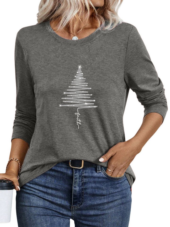PYLIKE Longsleeve Shirts Damen Weihnachtsbaum Ausgefallene bequemes Langarmshirt Weihnachts-Sonderanfertigungen PYLIKE Longsleeve Shirts Damen Weihnachtsbaum Ausgefallene bequemes Langarmshirt Weihnachts-Sonderanfertigungen von PYLIKE