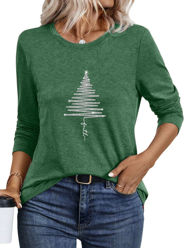 PYLIKE Longsleeve Shirts Damen Weihnachtsbaum Ausgefallene bequemes Langarmshirt Weihnachts-Sonderanfertigungen PYLIKE Longsleeve Shirts Damen Weihnachtsbaum Ausgefallene bequemes Langarmshirt Weihnachts-Sonderanfertigungen von PYLIKE
