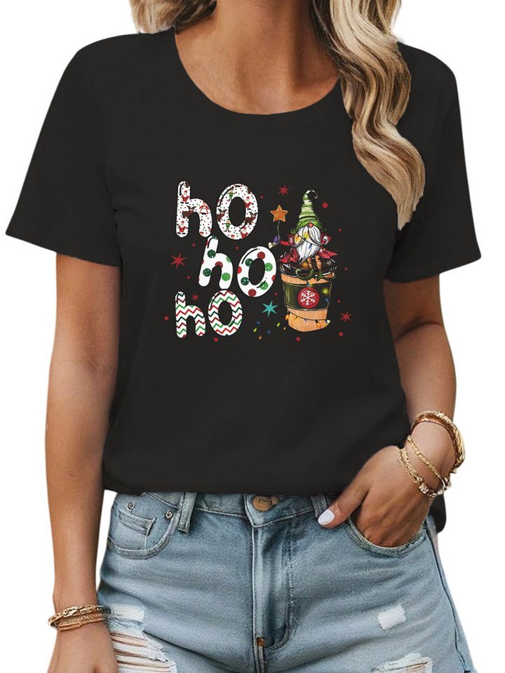 PYLIKE Print-Shirt Damen Bequemes Festlich T shirt mit Weihnachten Druck Weihnachten Special Feiertag tragen von PYLIKE