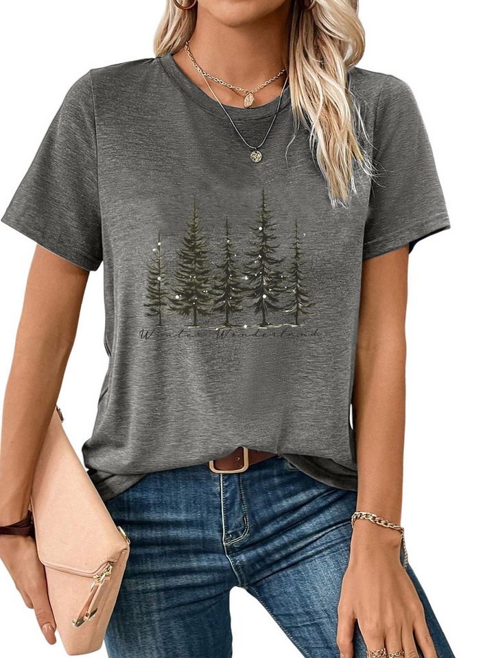 PYLIKE Print-Shirt Shirts Damen Casual Ausgefallene bequemes t shirt Bequem für Freizeit und Büro von PYLIKE