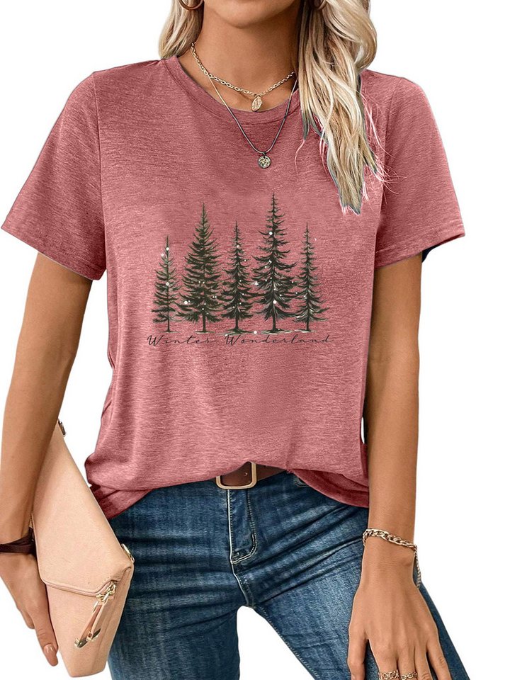 PYLIKE Print-Shirt Shirts Damen Casual Ausgefallene bequemes t shirt Bequem für Freizeit und Büro von PYLIKE