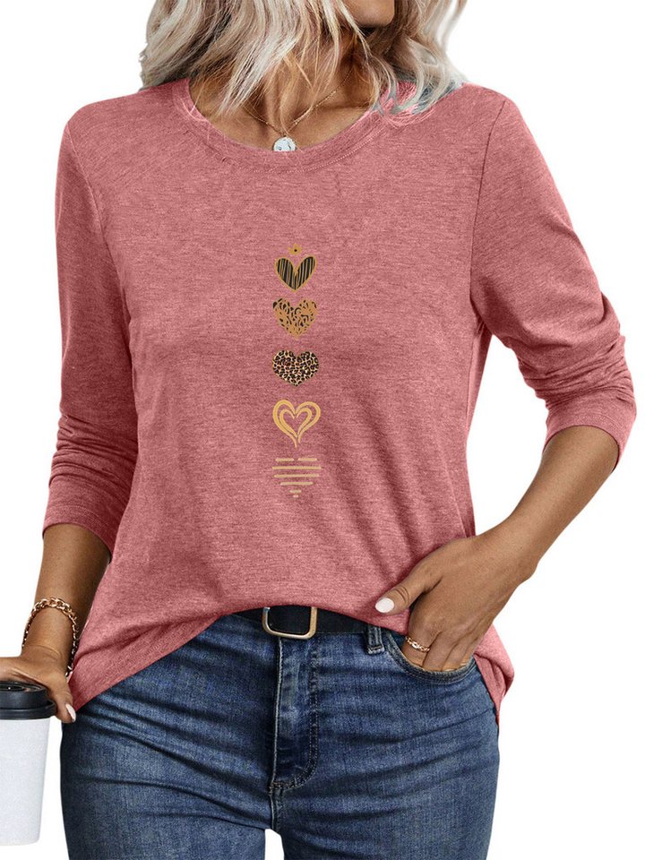 PYLIKE Rundhalsshirt Damen Herbst bequemes Casual Basic Rundhalsshirt mit Langarm t shirt Geeignet für den täglichen Gebrauch im Büro und zu Hause PYLIKE Rundhalsshirt Damen Herbst bequemes Casual Basic Rundhalsshirt mit Langarm t shirt Geeignet für den täglichen Gebrauch im Büro und zu Hause von PYLIKE
