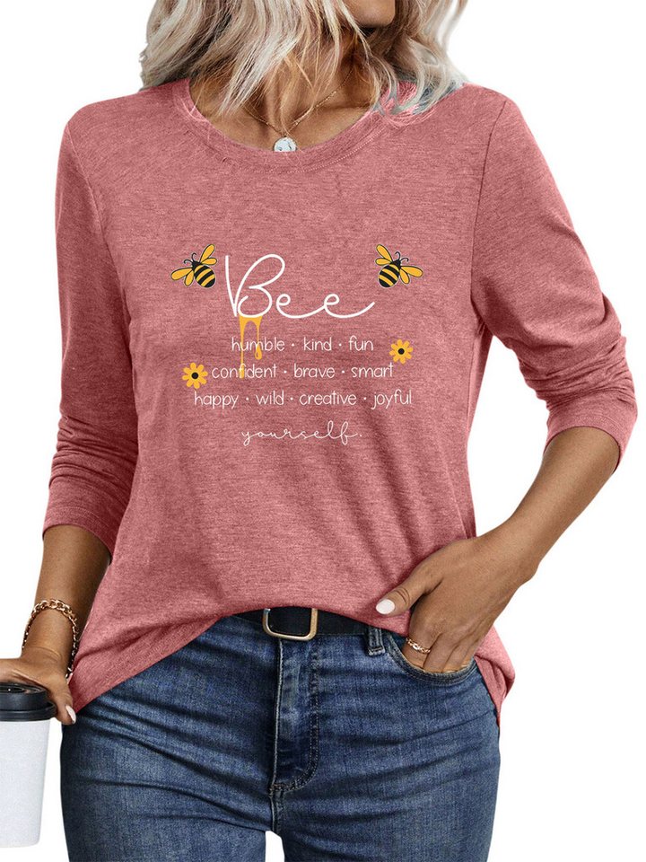 PYLIKE Rundhalsshirt Damen Rundhalsausschnitt Longsleeve mit animal Print-Shirt Geeignet für den täglichen Gebrauch im Büro und zu Hause PYLIKE Rundhalsshirt Damen Rundhalsausschnitt Longsleeve mit animal Print-Shirt Geeignet für den täglichen Gebrauch im Büro und zu Hause von PYLIKE