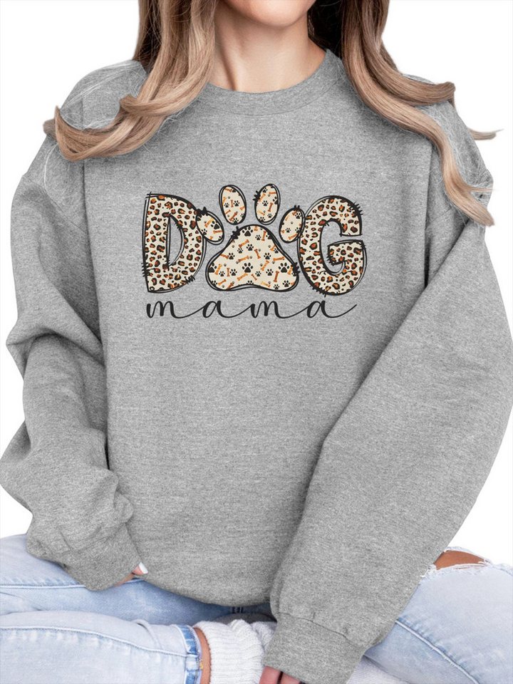 PYLIKE Sweatshirt Damen Rundhalsausschnitt Oversized Sweatshirt mit Animal Print Bequem für Herbst & Winter von PYLIKE
